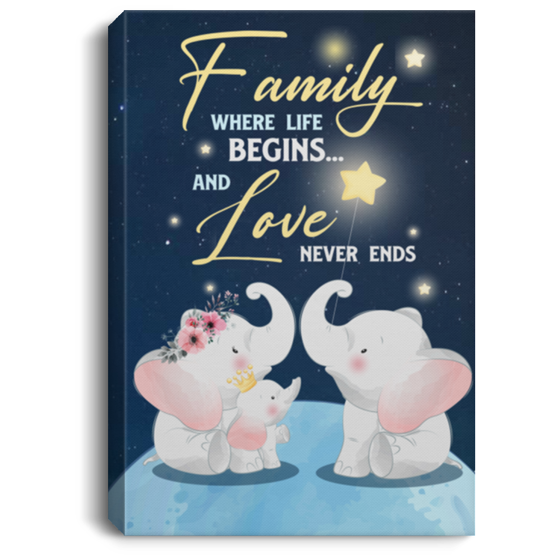 Family Where Life Begins And Love Never Ends Framed Canvas - Unframed Poster - Wall Art Kid, White, 0.75'' Framed Canvas Family Where Life Begins And Love Never Ends Framed Canvas - Unframed Poster - Wall Art Kid, White, 0.75'' Framed Canvas