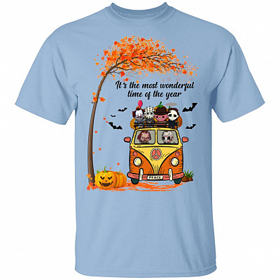 It's The Most Wonderful Time Of The Year Halloween Shirt - Funny Cute Creepy Characters Horror Movie Shirt, Light Blue, Unisex T-Shirt