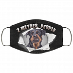 2 Metres People Funny Rottweiler Washable Reusable Custom - Rottweiler Printed Cloth Face Mask Cover, Black, Cloth Face Cover