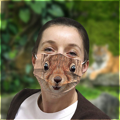 Alternative view of Printable Squirrel Face Washable Reusable Custom - Printed Cloth Face Mask Cover