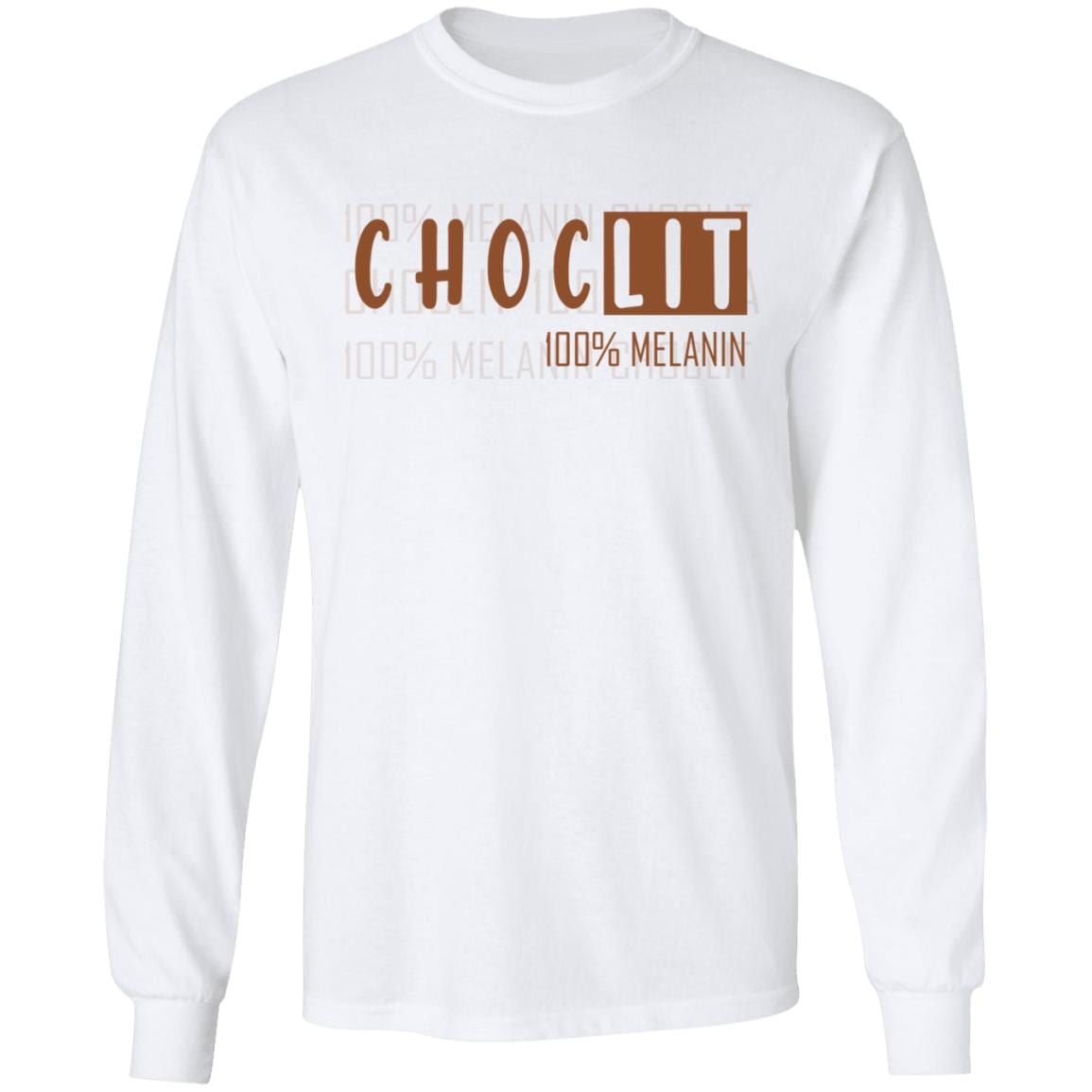 Choclit 100% Melanin African American Black Queen Hoodie - Sweatshirt, White, Long Sleeve