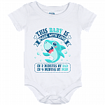 This Baby Is Made with Love in 2 Minutes by Dad in 9 Months by Mom Baby Onesie - Baby Toddlers Bodysuit, White, Baby Onesie - 12 Month