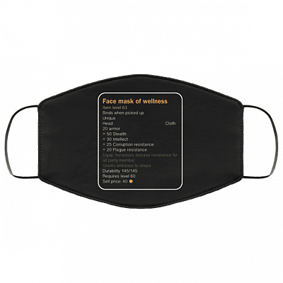 Face Mask of Wellness Item Binds When Picked Up Funny Washable Reusable Custom - Printed Cloth Face Mask Cover, Black, Cloth Face Cover