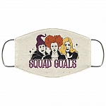 Squad Goal Three Witches Pocus Washable Reusable Printed Cloth Face Mask Cover, White, Cloth Face Cover