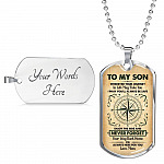 To My Son Wherever Your Journey in Life May Take You Dog Tag Pendant Necklace - Dog Tag (Silver) To My Son Wherever Your Journey in Life May Take You Dog Tag Pendant Necklace - Dog Tag (Silver)