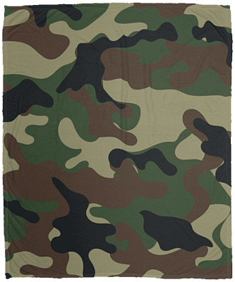Camouflage Fleece Blanket - Premium Sherpa Blanket - Woven Blanket, White, Cozy Plush Fleece Blanket - 50x60