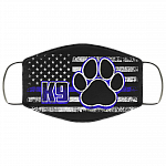 Thin Blue Line K9 Police Dog Paws Back The Blue Washable Reusable Custom-Printed Cloth Face Mask Cover, White, Cloth Face Cover Thin Blue Line K9 Police Dog Paws Back The Blue Washable Reusable Custom-Printed Cloth Face Mask Cover, White, Cloth Face Cover