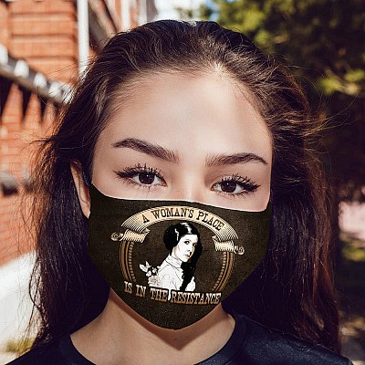 Alternative view of A Woman's Place Is in the Resistance Leia Washable Reusable Custom - Printed Cloth Face Mask Cover