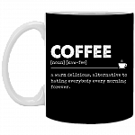 Funny Definition Coffee a Warm Delicious Ceramic Coffee Mug - Beer Stein - Water Bottle - Color Changing Mug, Black, 11 oz. White Mug