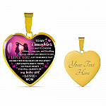 Mom to My Daughter if I Had to Choose Between Loving You and Breathing Heart Pendant Necklace - Heart Luxury Necklace (Gold Plated)