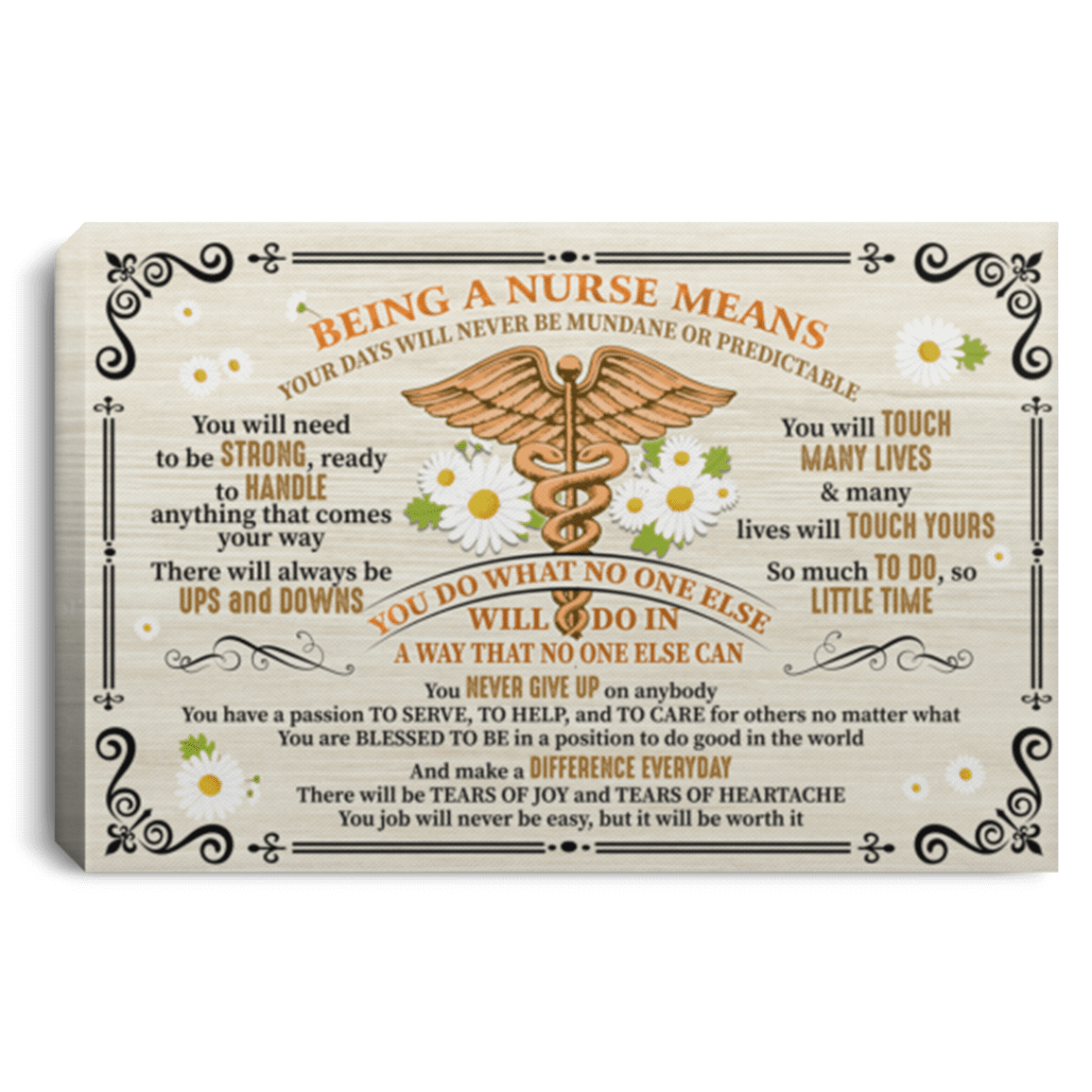 Being A Nurse Means Your Day Will Never Be Mundane Wrapped Framed Canvas Prints-Unframed Poster, White, 0.75'' Framed Canvas Being A Nurse Means Your Day Will Never Be Mundane Wrapped Framed Canvas Prints-Unframed Poster, White, 0.75'' Framed Canvas