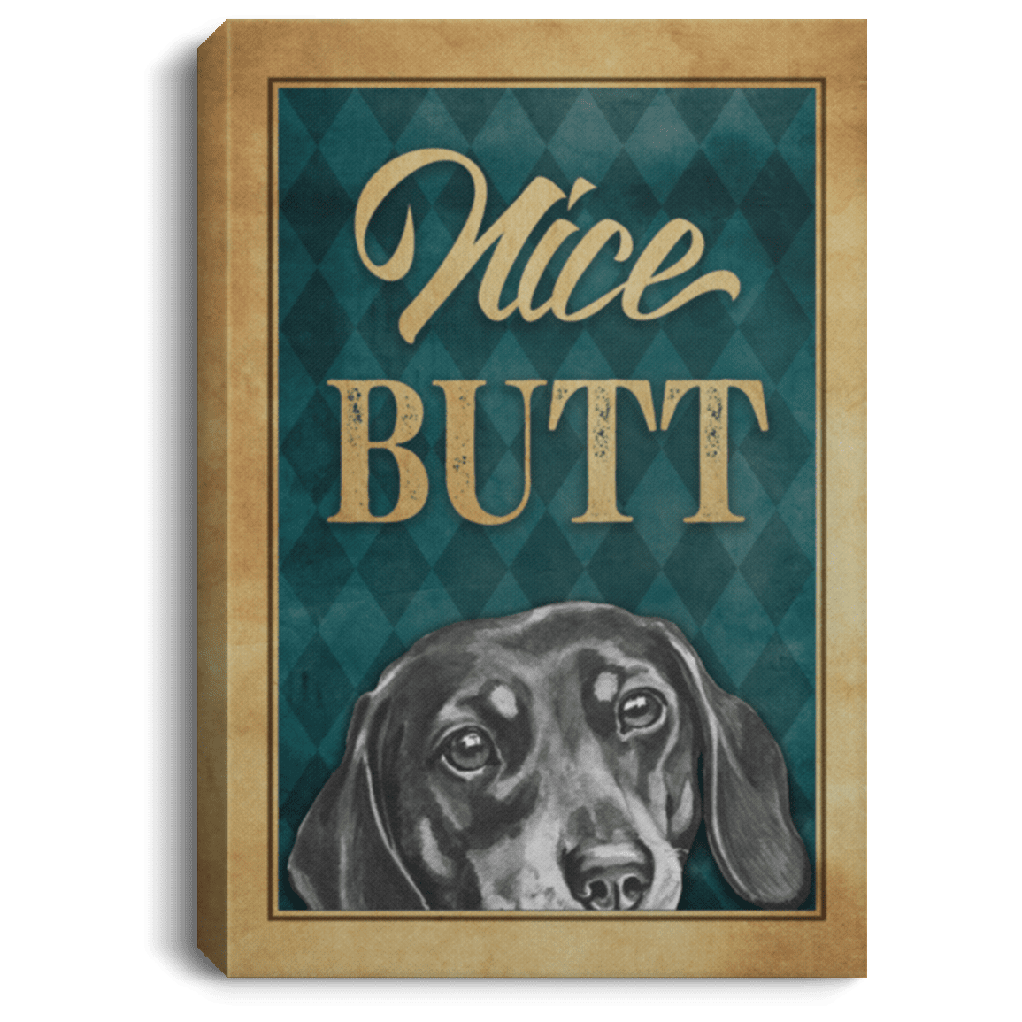 Nice Butt Framed Canvas - Unframed Poster - Funny Dachshund Decor, White, 0.75'' Framed Canvas Nice Butt Framed Canvas - Unframed Poster - Funny Dachshund Decor, White, 0.75'' Framed Canvas