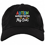 Autism Warrior Fighting For My Son Twill Cap – High-Profile Snapback Hat, Black, Brushed Twill Dad Cap