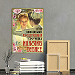 7VT. Nursing Degree Floral Canvas mockup