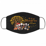 It's The Most Wonderful Of The Year Halloween Friends Horror Movies Creepy Characters Washable Reusable Custom - Printed Cloth Face Mask Cover, Black, Cloth Face Cover