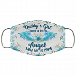 Daddy's Girl I Used To Be His Angel Now He Is Mine Washable Reusable Custom - Printed Cloth Face Mask Cover, White, Cloth Face Cover