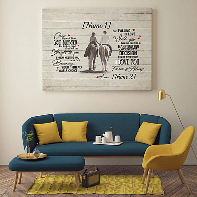 Alternative view of Personalized Once Upon A Time God Blessed The Broken Road That Led Me Straight Framed Canvas - Unframed Poster