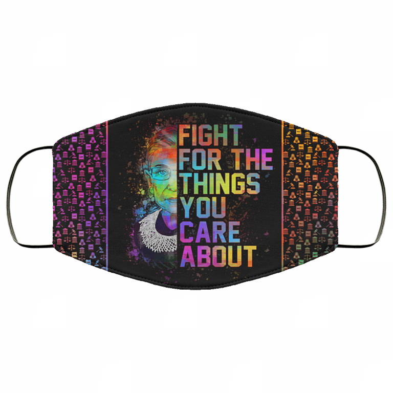 Fight For The Things You Care RBG Washable Reusable Printed Cloth Face Mask Cover, Black, Cloth Face Cover