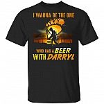 I Wanna Be The One Who Has A Beer With Darryl Bigfoot Vintage Retro T-Shirt - Cool Sasquatch Saying Tee Shirt, Black, Unisex T-Shirt