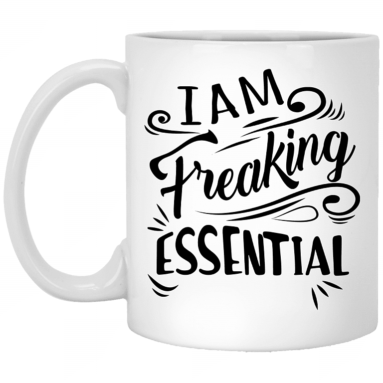 I'm Freaking Essential Ceramic Coffee Mug - Beer Stein - Water Bottle - Color Changing Mug - Nurse Appreciation Gifts, White, 11 oz. White Mug