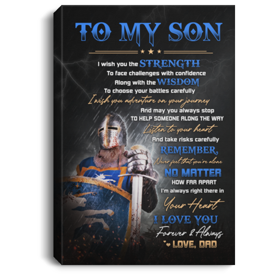 From Dad To Son I Wish You The Strength To Face Challenges With Confidence Framed Canvas - Unframed Poster, White, 0.75'' Framed Canvas From Dad To Son I Wish You The Strength To Face Challenges With Confidence Framed Canvas - Unframed Poster, White, 0.75'' Framed Canvas