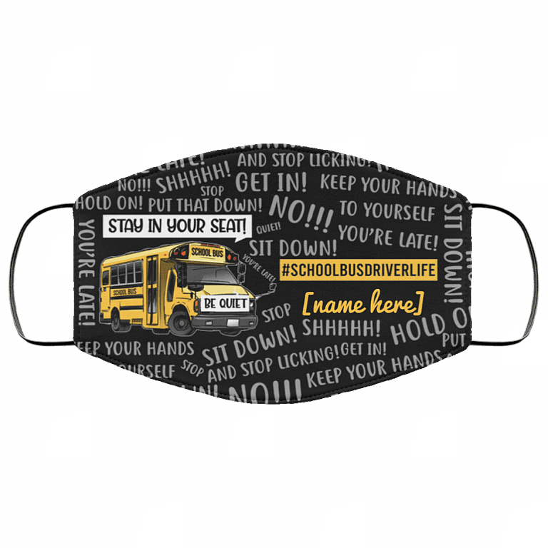 Funny School Bus Driver Life Cloth Mask, Black, Cloth Face Cover
