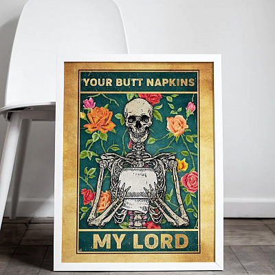 Alternative view of Your Butt Napkins Framed Canvas - Unframed Poster - Funny Bathroom Decor