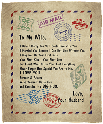 From Husband To My Wife I Didn't Marry You So I Could Live With You Fleece Blanket - Premium Sherpa Blanket, White, Cozy Plush Fleece Blanket - 50x60