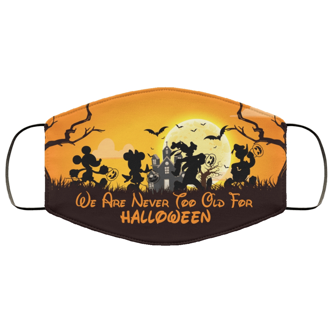 We Are Never Too Old for Halloween Washable Reusable Custom - Printed Cloth Face Mask Cover, White, Cloth Face Cover We Are Never Too Old for Halloween Washable Reusable Custom - Printed Cloth Face Mask Cover, White, Cloth Face Cover