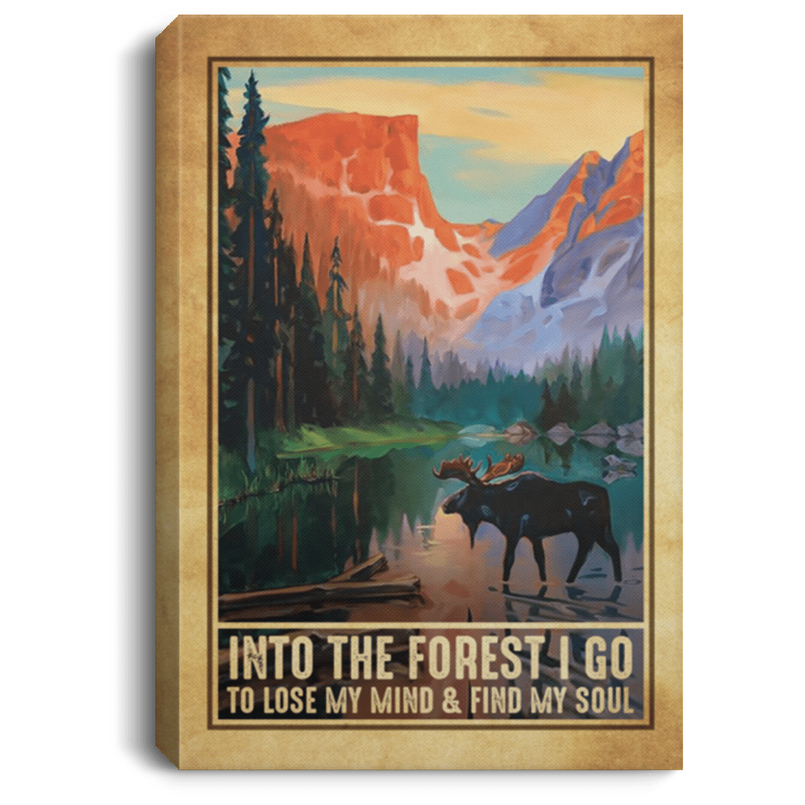 Into the Forest I Go to Lose My Mind Wrapped Framed Canvas Prints - Unframed Poster - Home Decor Wall Art, White, 0.75'' Framed Canvas Into the Forest I Go to Lose My Mind Wrapped Framed Canvas Prints - Unframed Poster - Home Decor Wall Art, White, 0.75'' Framed Canvas
