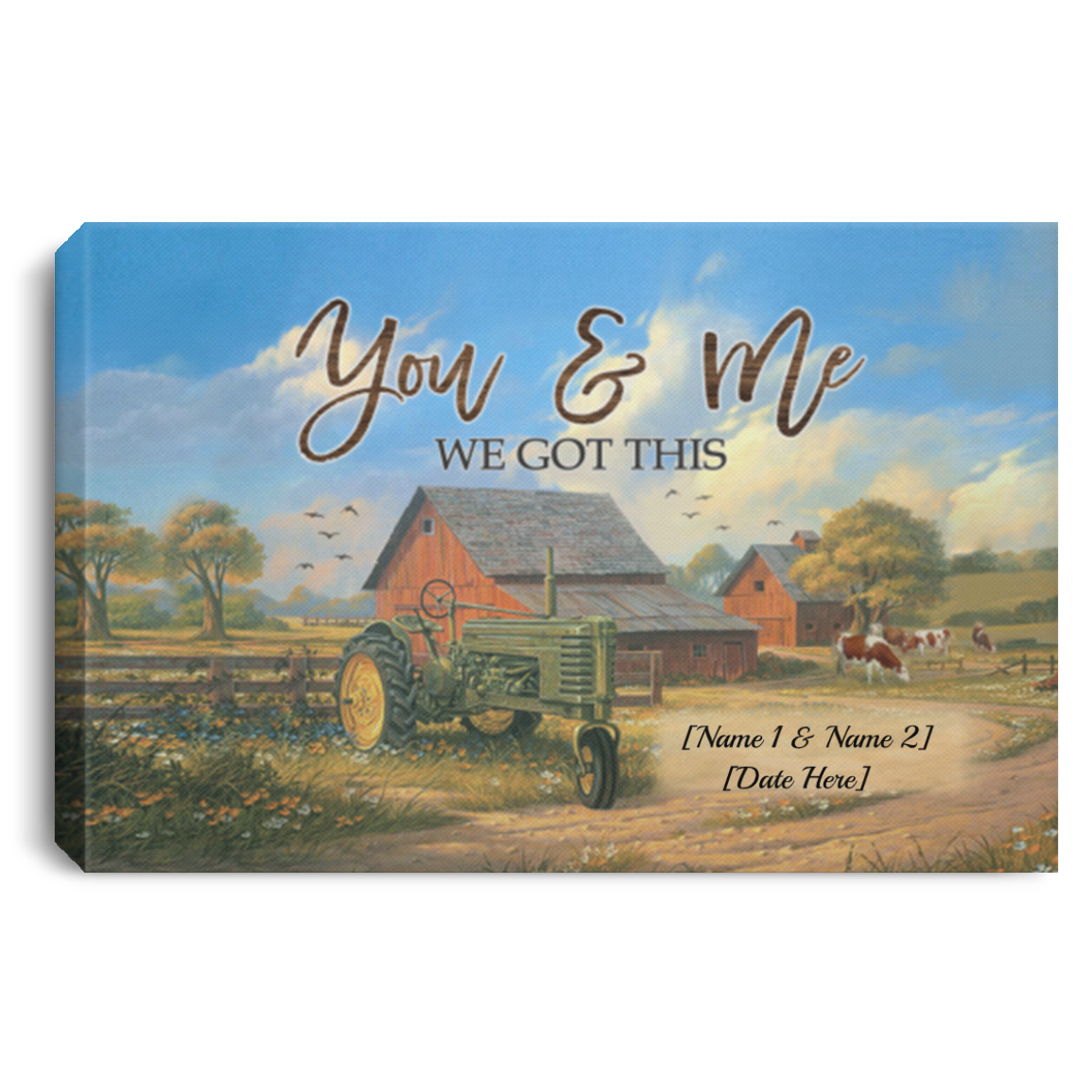 Personalized You and Me We Got This Framed Canvas - Unframed Poster, White, 0.75'' Framed Canvas