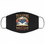 Proud Teachers Can Do Virtually Anything Pride Washable Reusable Custom - Printed Cloth Face Mask Cover, Black, Cloth Face Cover