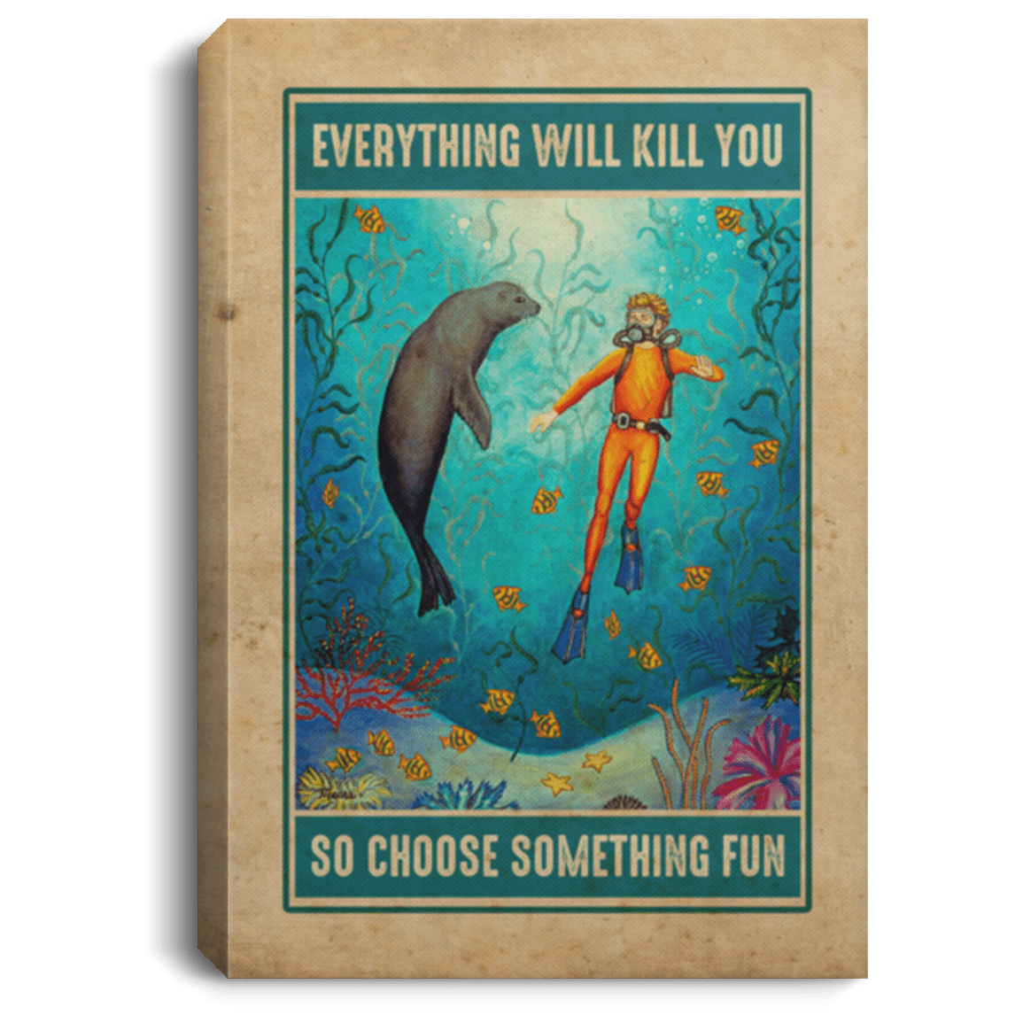 Scuba Diving Choose Something Fun Gallery Wrapped Framed Canvas Prints -Unframed Poster - Home Decor Wall Art, White, 0.75'' Framed Canvas Scuba Diving Choose Something Fun Gallery Wrapped Framed Canvas Prints -Unframed Poster - Home Decor Wall Art, White, 0.75'' Framed Canvas