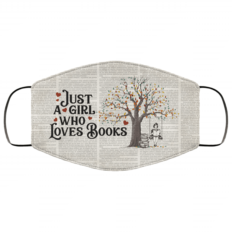 Just A Girl Who Loves Books Washable Reusable Custom - Book Lover Printed Cloth Face Mask Cover, White, Cloth Face Cover