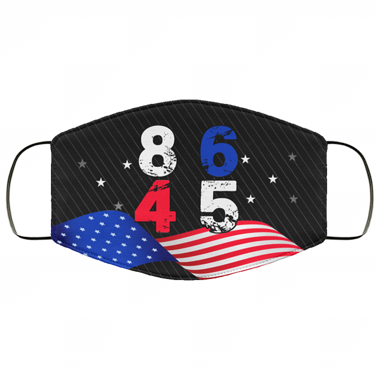 8645 2020 American Flag Anti Donald Trump Washable Reusable Custom - Printed Cloth Face Mask Cover, Black, Cloth Face Cover