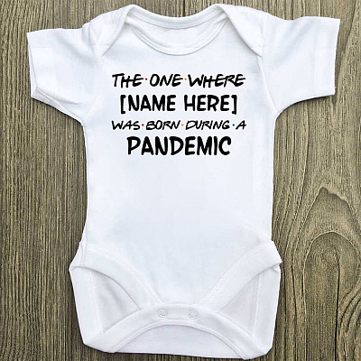 Alternative view of Personalized The One Where Was Born During A Pandemic Baby Onesie - Baby Infant Bodysuit