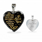 When I Tell You I Don’t Say It Out Of Habit I Love You Heart Pendant Necklace - Necklace For Wife From Husband - Heart Luxury Necklace (Silver)
