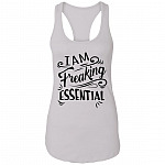 I'm Freaking Essential Cotton Tank Top Tee - Ladies Racerback Tank - Quarantine Social Distance Nurse Appreciation Gifts, White, Ladies Racerback Tank