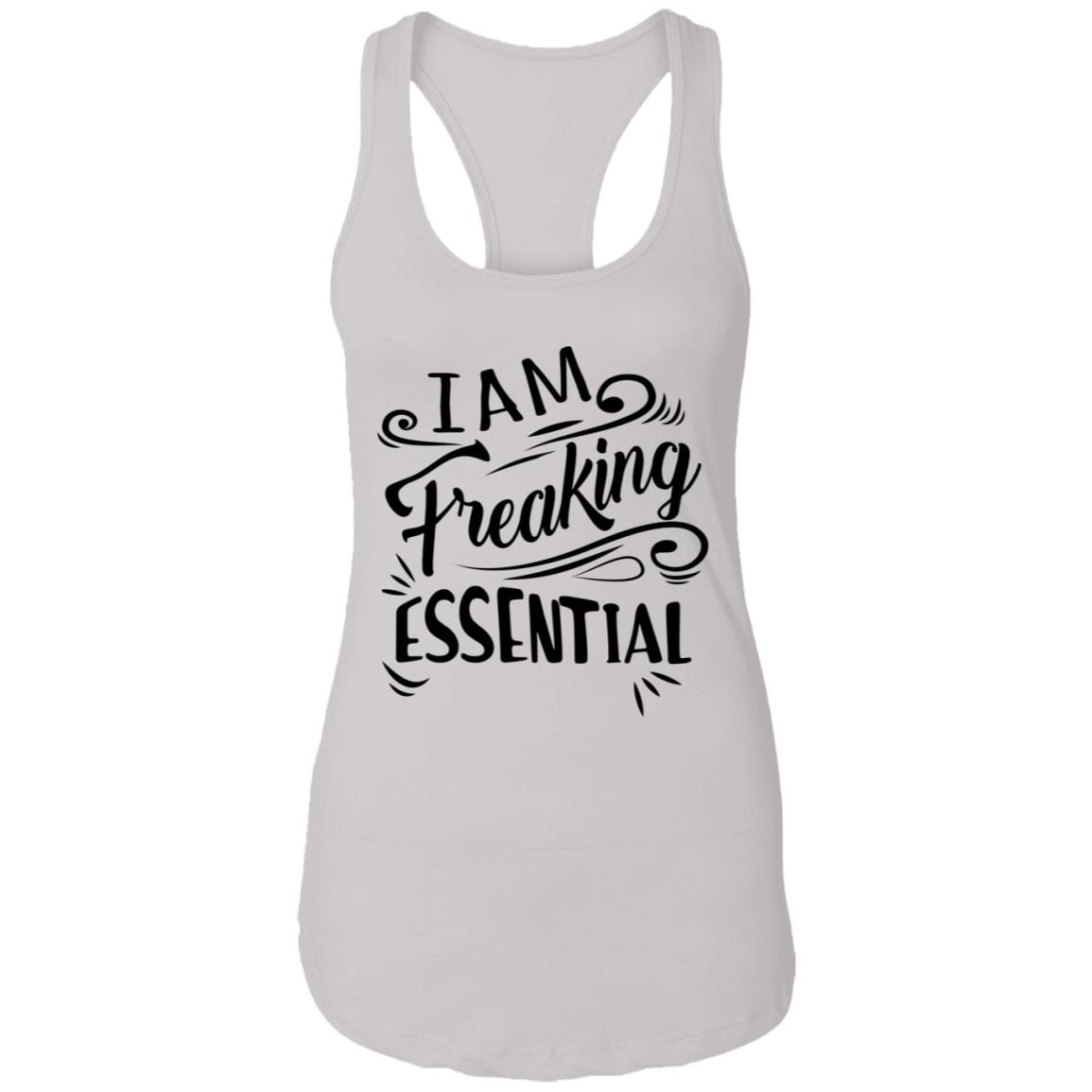 I'm Freaking Essential Cotton Tank Top Tee - Ladies Racerback Tank - Quarantine Social Distance Nurse Appreciation Gifts, White, Ladies Racerback Tank
