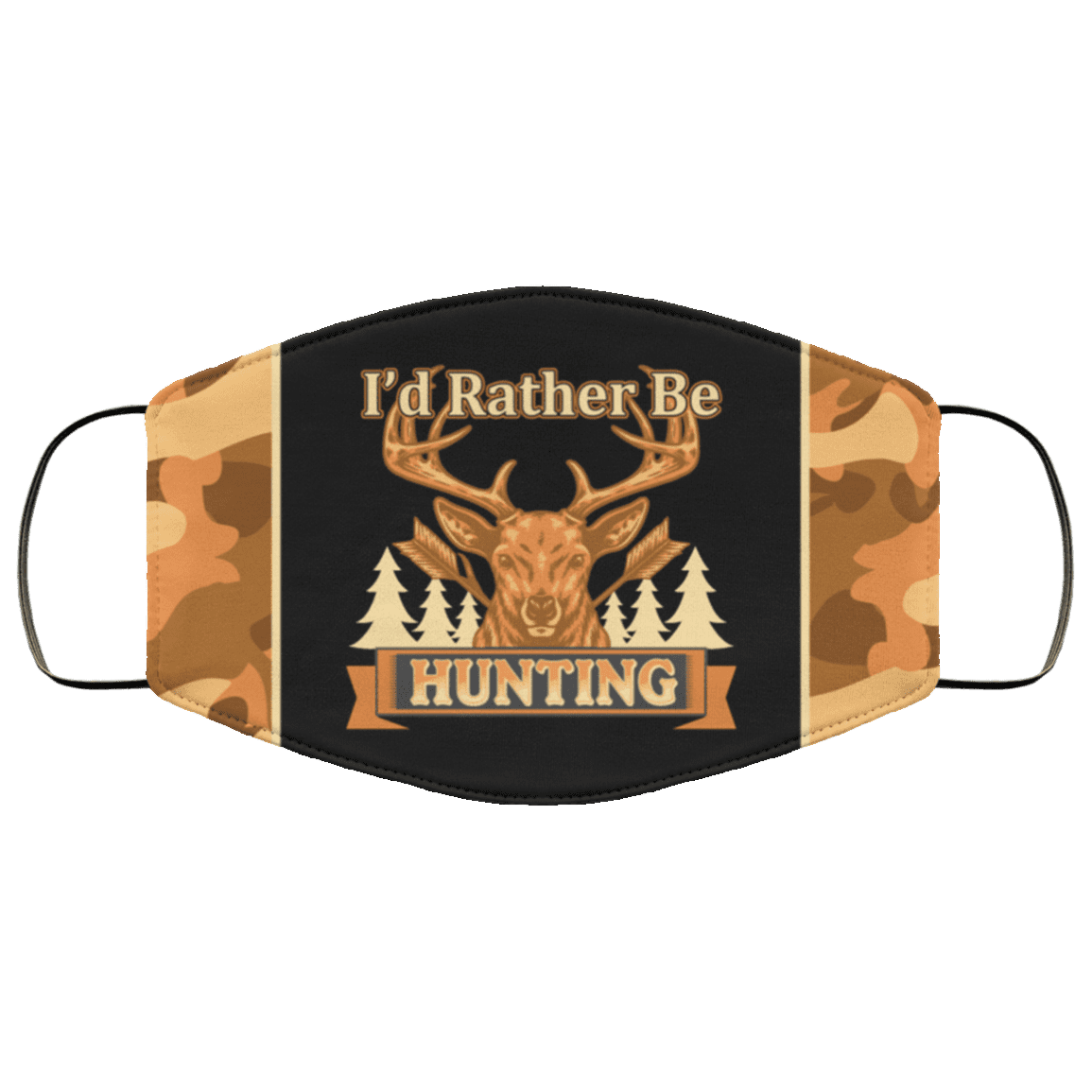 I'd Rather Be Hunting Washable Reusable Custom - Printed Cloth Face Mask Cover, White, Cloth Face Cover I'd Rather Be Hunting Washable Reusable Custom - Printed Cloth Face Mask Cover, White, Cloth Face Cover