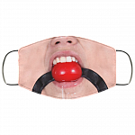 Ball Gag Drooling Slobber Funny Washable Reusable Custom - Printed Cloth Face Mask Cover, White, Cloth Face Cover