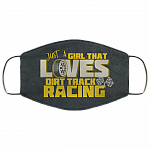 Just a Girl That Loves Dirt Track Racing Washable Reusable Custom - Printed Cloth Face Mask Cover, White, Cloth Face Cover