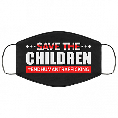 Save The Children End Human Trafficking Washable Reusable Custom-Printed Cloth Face Mask Cover, White, Cloth Face Cover