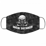 Social Distancer Quarantine 2020 Washable Reusable Custom- Printed Cloth Face Mask Cover, White, Cloth Face Cover