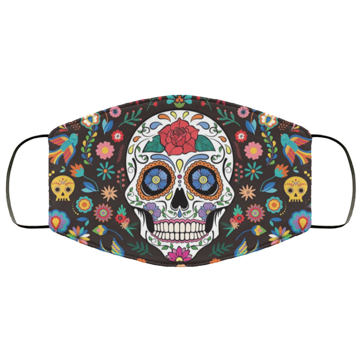 Mexican Calavera Sugar Skull Mask Washable Reusable Custom – Printed Cloth Face Mask Cover, White, Cloth Face Cover Mexican Calavera Sugar Skull Mask Washable Reusable Custom – Printed Cloth Face Mask Cover, White, Cloth Face Cover