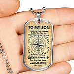 To My Son Wherever Your Journey in Life May Take You Dog Tag Pendant Necklace - Dog Tag (Silver) To My Son Wherever Your Journey in Life May Take You Dog Tag Pendant Necklace - Dog Tag (Silver)