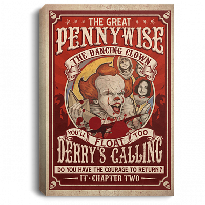 The Great Penny Wise Framed Canvas - Framed Poster - Halloween Decor Wall Art, White, 0.75'' Framed Canvas