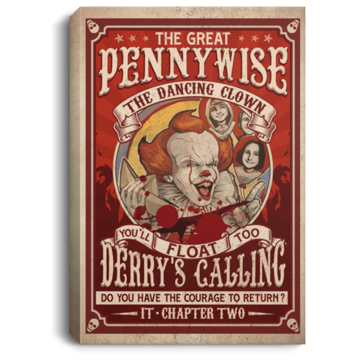The Great Penny Wise Framed Canvas - Framed Poster - Halloween Decor Wall Art, White, 0.75'' Framed Canvas The Great Penny Wise Framed Canvas - Framed Poster - Halloween Decor Wall Art, White, 0.75'' Framed Canvas