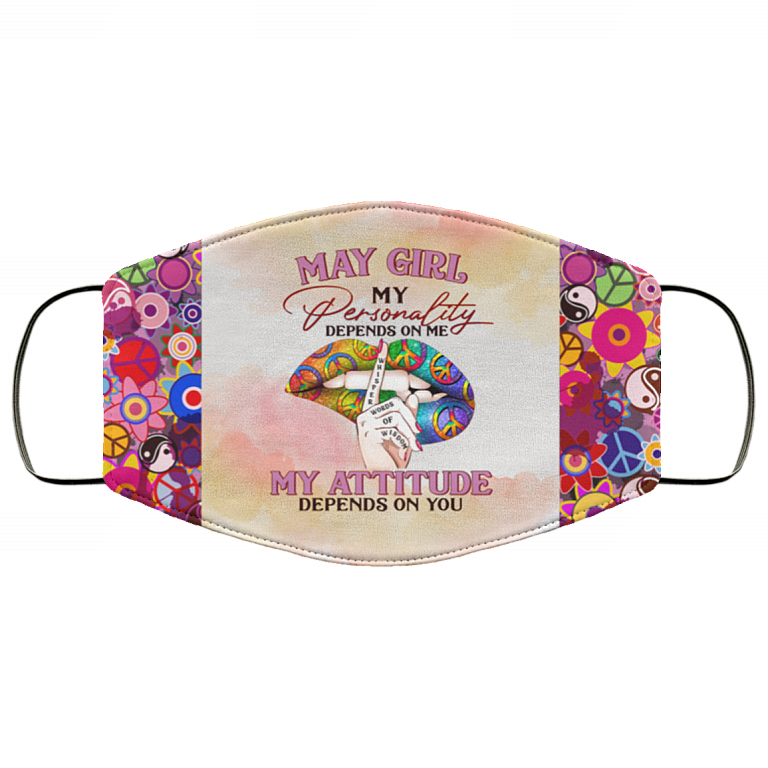 May Girl My Personality Depends on Me Washable Reusable Custom - Printed Cloth Face Mask Cover, White, Cloth Face Cover