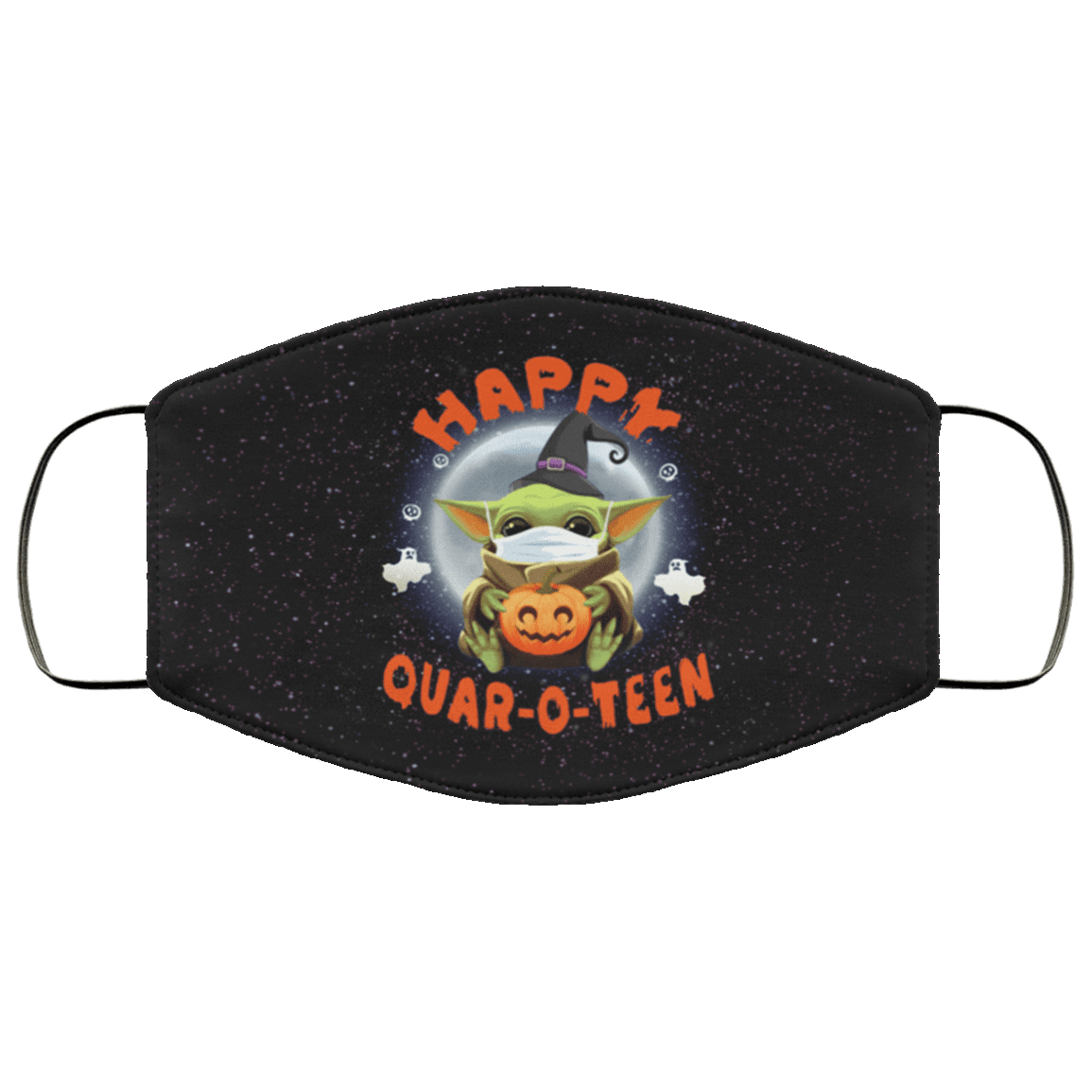 Baby Yoda Washable Reusable Custom Printed Cloth Face Mask Cover - Happy Quar-o-teen - Funny Halloween Quarantine Face Mask, Black, Cloth Face Cover Baby Yoda Washable Reusable Custom Printed Cloth Face Mask Cover - Happy Quar-o-teen - Funny Halloween Quarantine Face Mask, Black, Cloth Face Cover